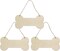 3-Pack Dog Bone Wooden Signs – Unfinished DIY Wood Plaques with Ropes for Pet House, Puppy Door, Wall Decor, 3.9 x 7.9 Inches (10 x 20 cm)